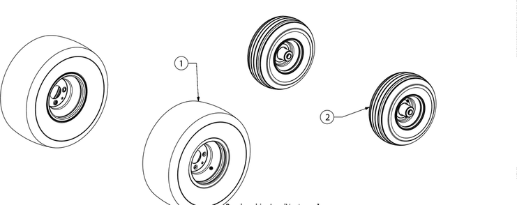 Wheels Diagram and Parts List for Z-FORCESZ54 (17BSDGHC010)(2016) Cub Cadet Lawn Tractor